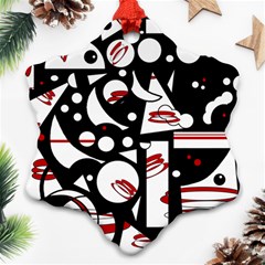 Happy Life - Red Ornament (snowflake)  by Valentinaart