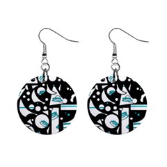 Happy Life - Blue Mini Button Earrings