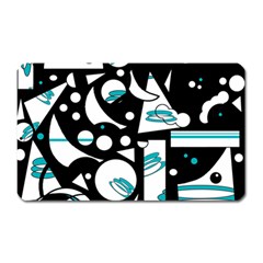 Happy Life - Blue Magnet (rectangular) by Valentinaart