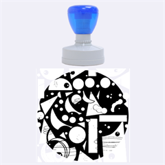 Happy Life - Blue Rubber Round Stamps (large) by Valentinaart