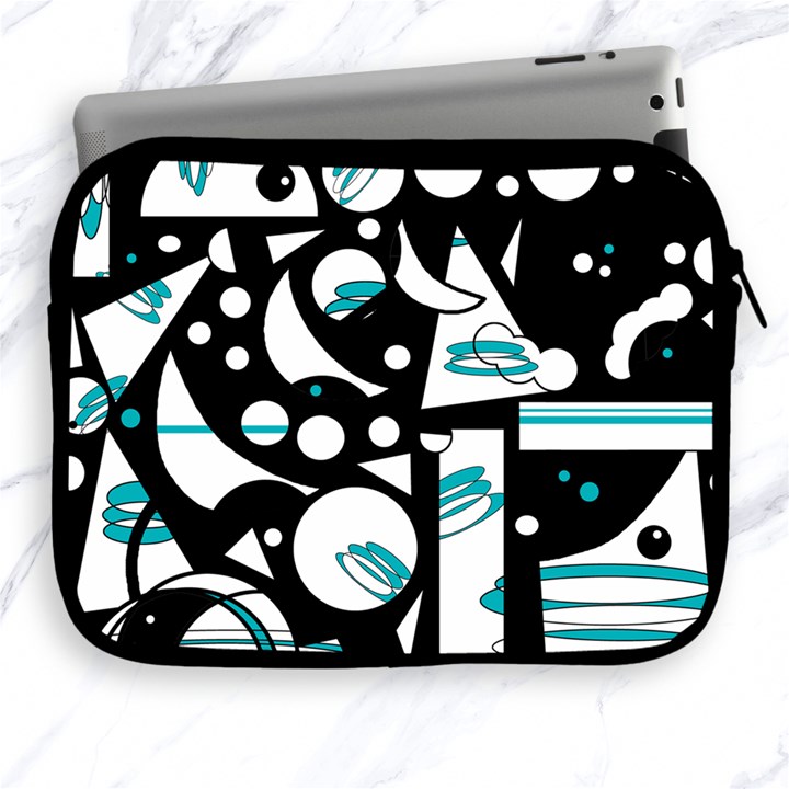 Happy life - blue Apple iPad 2/3/4 Zipper Cases