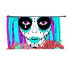 Hippy Chick Sugar Skull Pencil Case by burpdesignsA