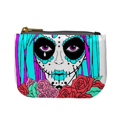 Hippy Chick Sugar Skull Mini Coin Purse by burpdesignsA