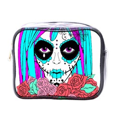 Hippy Chick Sugar Skull Mini Toiletries Bag (one Side)