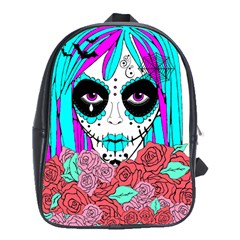 HIPPY CHICK sugar skull School Bag (XL)