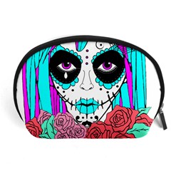 HIPPY CHICK sugar skull Accessory Pouch (Large)