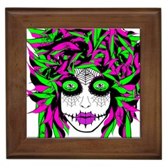 Spidie Lady Sugar Skull Framed Tiles