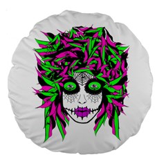 Spidie Lady Sugar Skull Large 18  Premium Round Cushions