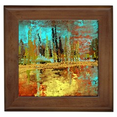 Autumn Landscape Impressionistic Design Framed Tiles by digitaldivadesigns