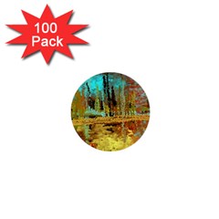 Autumn Landscape Impressionistic Design 1  Mini Buttons (100 Pack) 