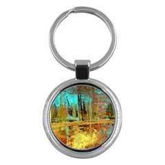 Autumn Landscape Impressionistic Design Key Chains (round)  by digitaldivadesigns