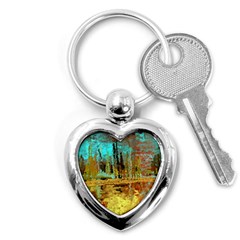 Autumn Landscape Impressionistic Design Key Chains (heart)  by digitaldivadesigns