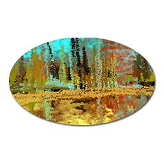 Autumn Landscape Impressionistic Design Oval Magnet by digitaldivadesigns