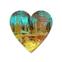 Autumn Landscape Impressionistic Design Heart Magnet by digitaldivadesigns