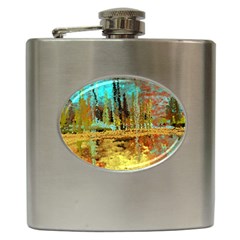 Autumn Landscape Impressionistic Design Hip Flask (6 Oz) by digitaldivadesigns