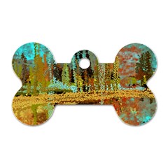 Autumn Landscape Impressionistic Design Dog Tag Bone (two Sides) by digitaldivadesigns