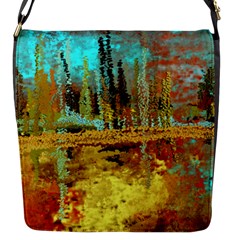 Autumn Landscape Impressionistic Design Flap Messenger Bag (s) by digitaldivadesigns