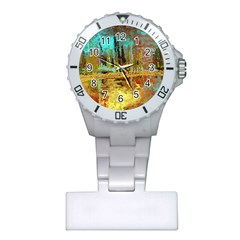 Autumn Landscape Impressionistic Design Plastic Nurses Watch by digitaldivadesigns