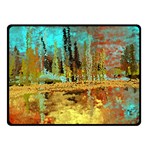 Autumn Landscape Impressionistic Design Double Sided Fleece Blanket (Small)  45 x34  Blanket Front