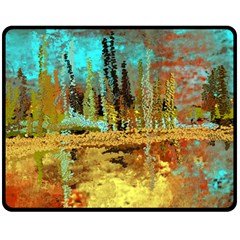 Autumn Landscape Impressionistic Design Double Sided Fleece Blanket (medium)  by digitaldivadesigns