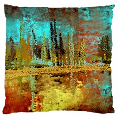 Autumn Landscape Impressionistic Design Large Flano Cushion Case (one Side) by digitaldivadesigns