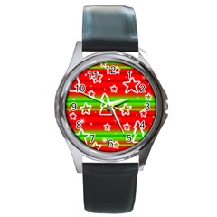 Christmas pattern Round Metal Watch