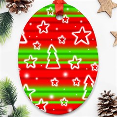 Christmas pattern Ornament (Oval) 