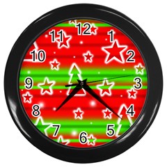 Christmas pattern Wall Clocks (Black)