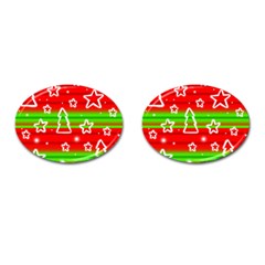 Christmas pattern Cufflinks (Oval)