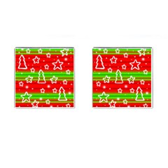 Christmas pattern Cufflinks (Square)