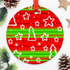 Christmas pattern Round Ornament (Two Sides) 