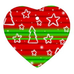 Christmas Pattern Heart Ornament (2 Sides) by Valentinaart