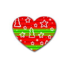 Christmas pattern Heart Coaster (4 pack) 