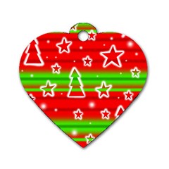 Christmas pattern Dog Tag Heart (Two Sides)