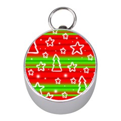 Christmas pattern Mini Silver Compasses