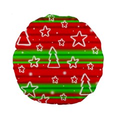 Christmas pattern Standard 15  Premium Flano Round Cushions