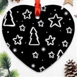 Black and white Xmas Ornament (Heart)  Front