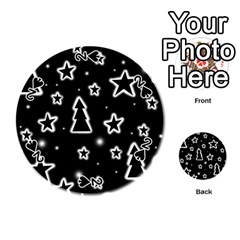 Black And White Xmas Playing Cards 54 (round)  by Valentinaart