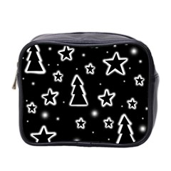 Black And White Xmas Mini Toiletries Bag 2-side by Valentinaart