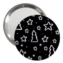 Black And White Xmas 3  Handbag Mirrors by Valentinaart