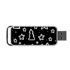 Black And White Xmas Portable Usb Flash (two Sides) by Valentinaart