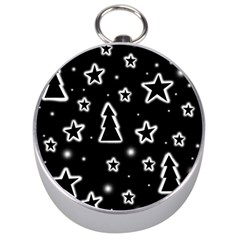 Black And White Xmas Silver Compasses by Valentinaart