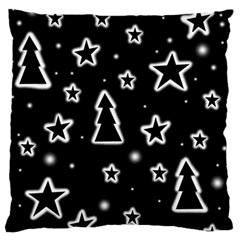 Black And White Xmas Large Flano Cushion Case (one Side) by Valentinaart