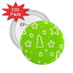 Green Christmas 2 25  Buttons (100 Pack)  by Valentinaart