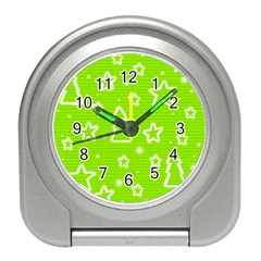 Green Christmas Travel Alarm Clocks by Valentinaart