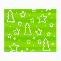 Green Christmas Small Glasses Cloth by Valentinaart