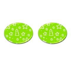 Green Christmas Cufflinks (oval) by Valentinaart