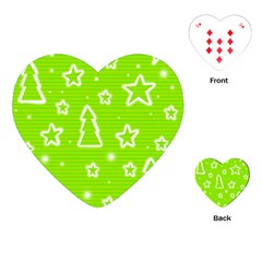 Green Christmas Playing Cards (heart)  by Valentinaart