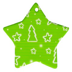 Green Christmas Star Ornament (two Sides) 