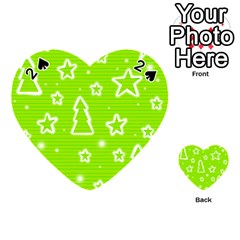 Green Christmas Playing Cards 54 (heart)  by Valentinaart